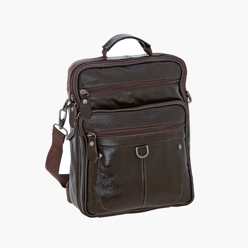 Ανδρικό τσαντάκι χιαστί δερμάτινο Bartuggi 718-9001 καφέ